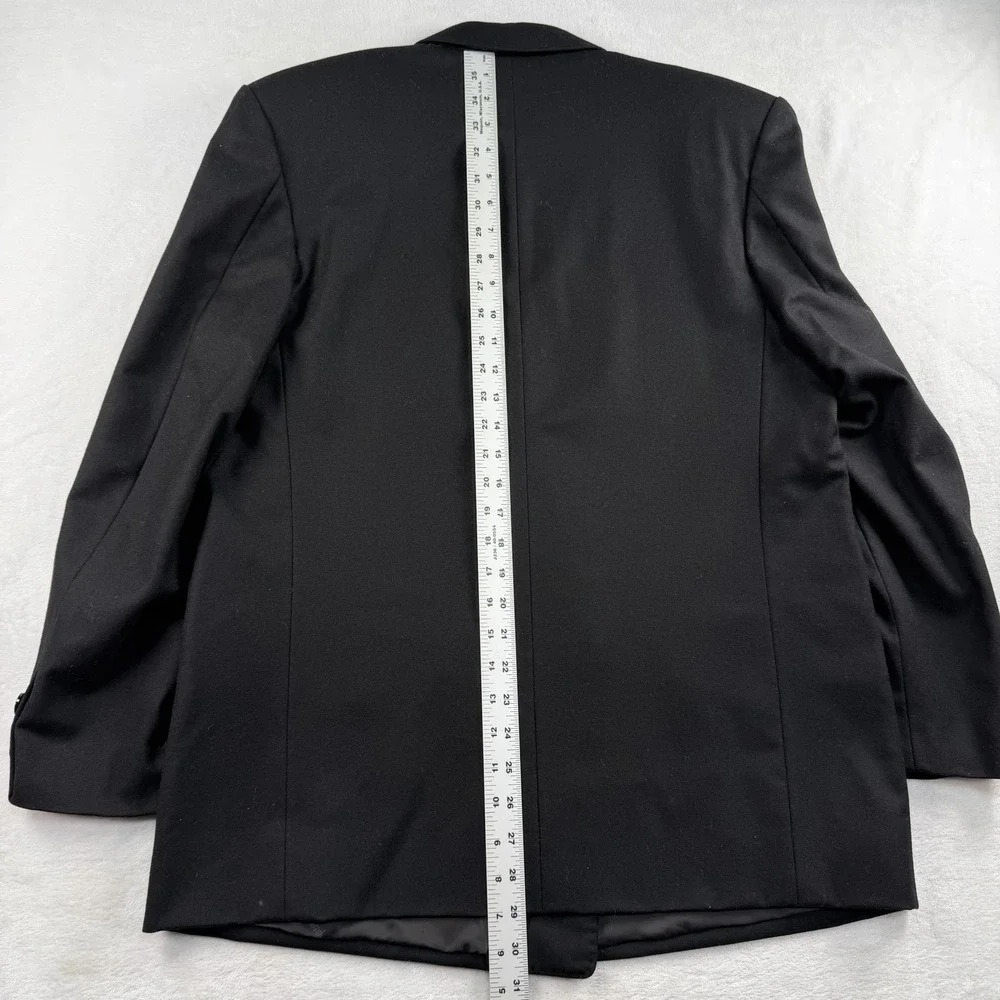 Vintage BESPOKE Double Breasted Flannel Suit Mens 40S 28x29 100% Wool Peak Lapel